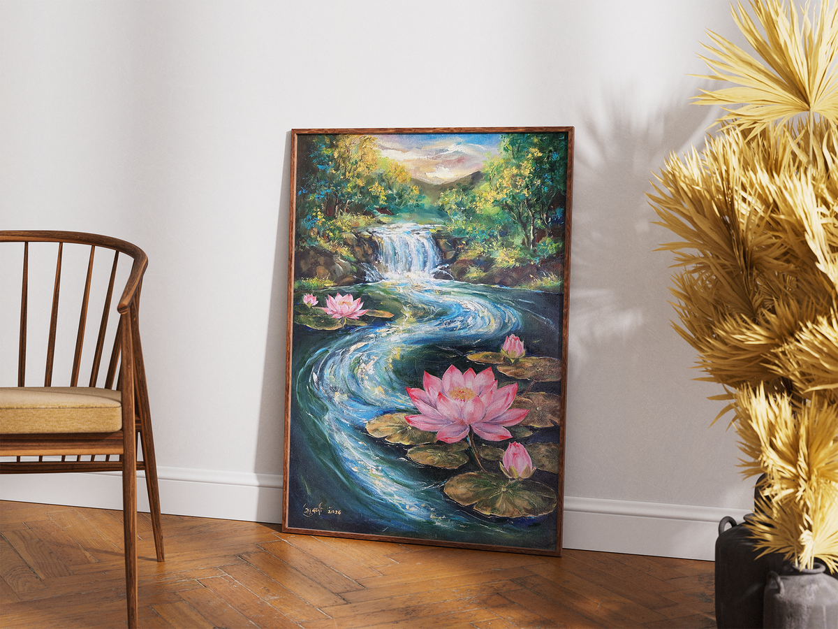 Waterfall - Oil On canvas