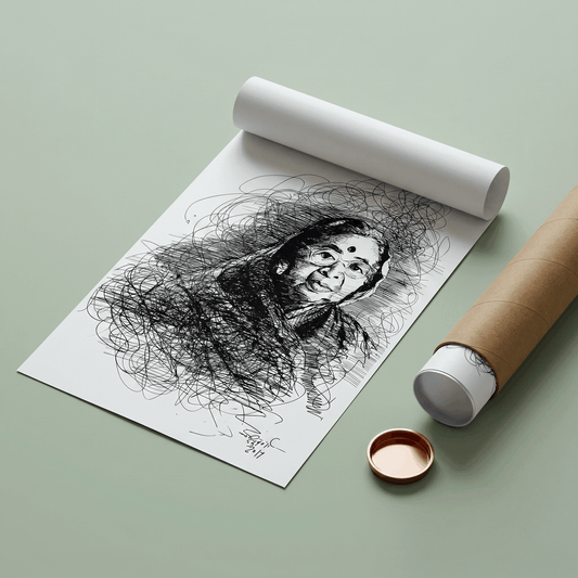 Portrait of Shanta Shelke - Art Print