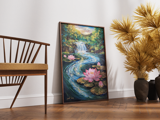 Waterfall - Oil On canvas