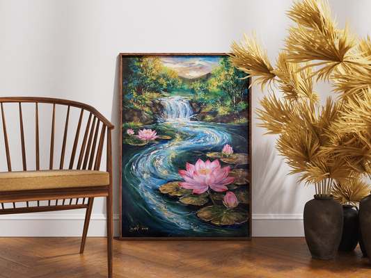 Waterfall - Oil On canvas