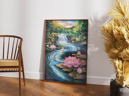 Waterfall - Oil On canvas