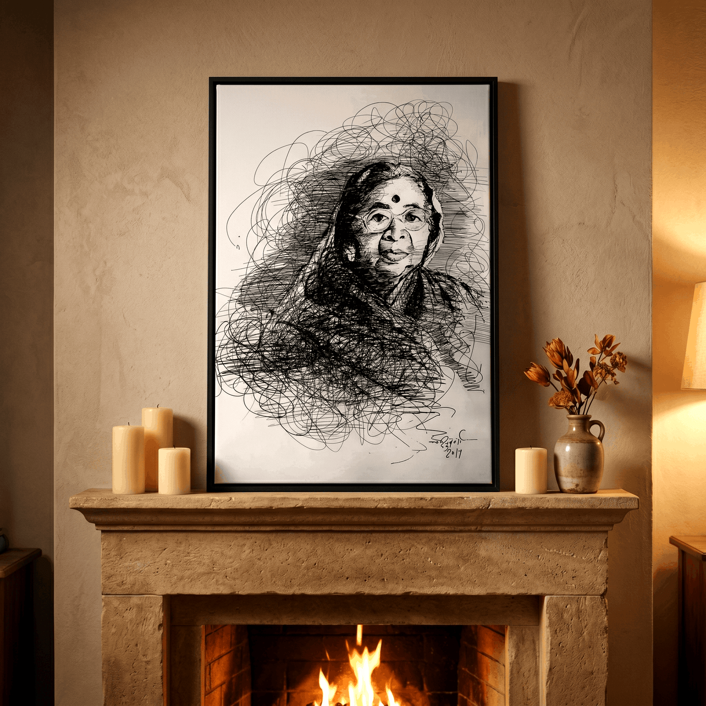 Portrait of Shanta Shelke - Art Print
