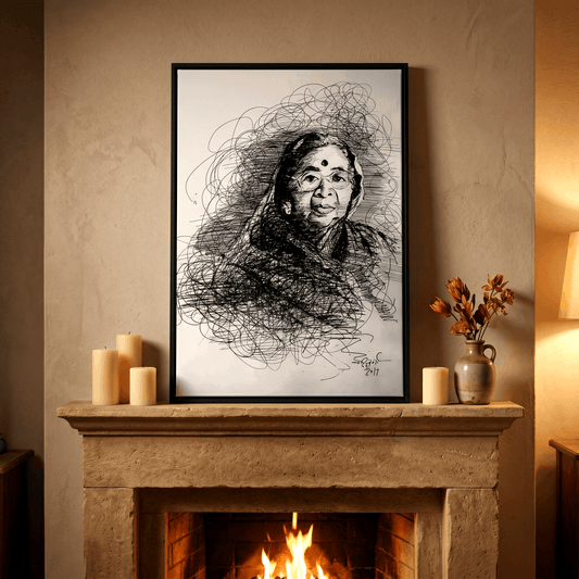 Portrait of Shanta Shelke - Art Print