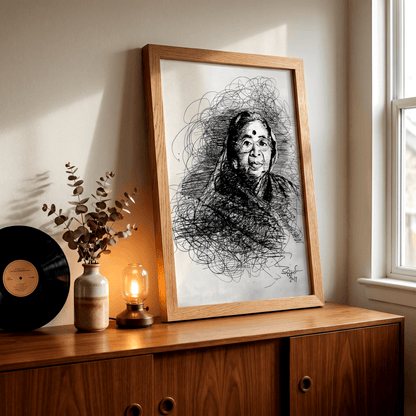 Portrait of Shanta Shelke - Art Print