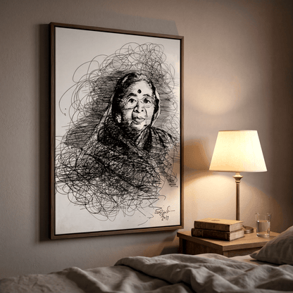 Portrait of Shanta Shelke - Art Print