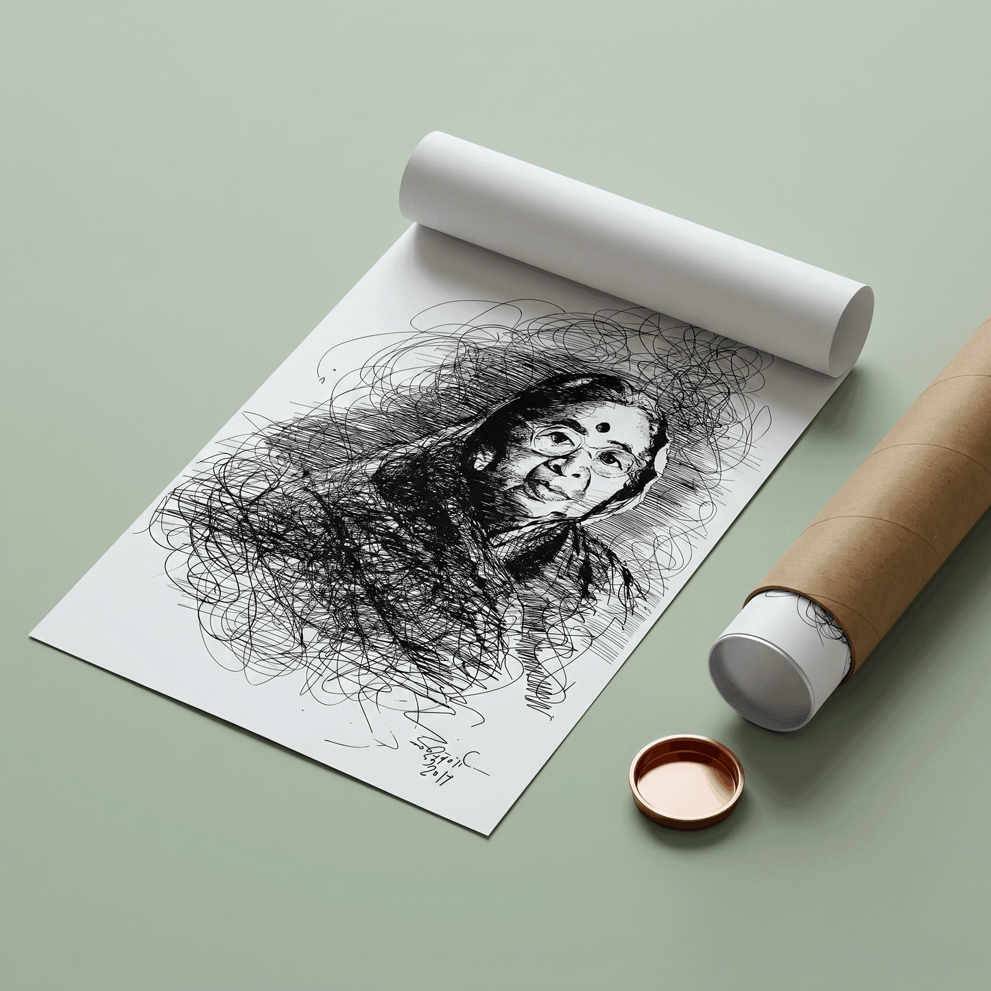 Portrait of Shanta Shelke - Art Print