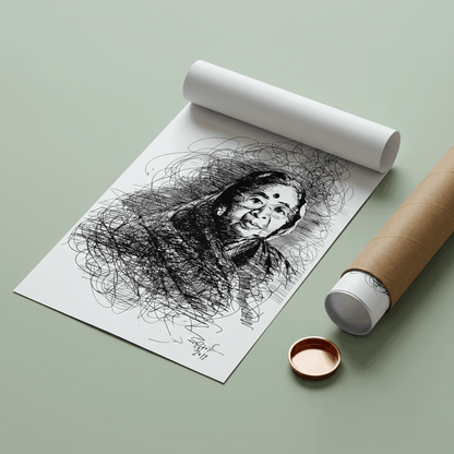 Portrait of Shanta Shelke - Art Print
