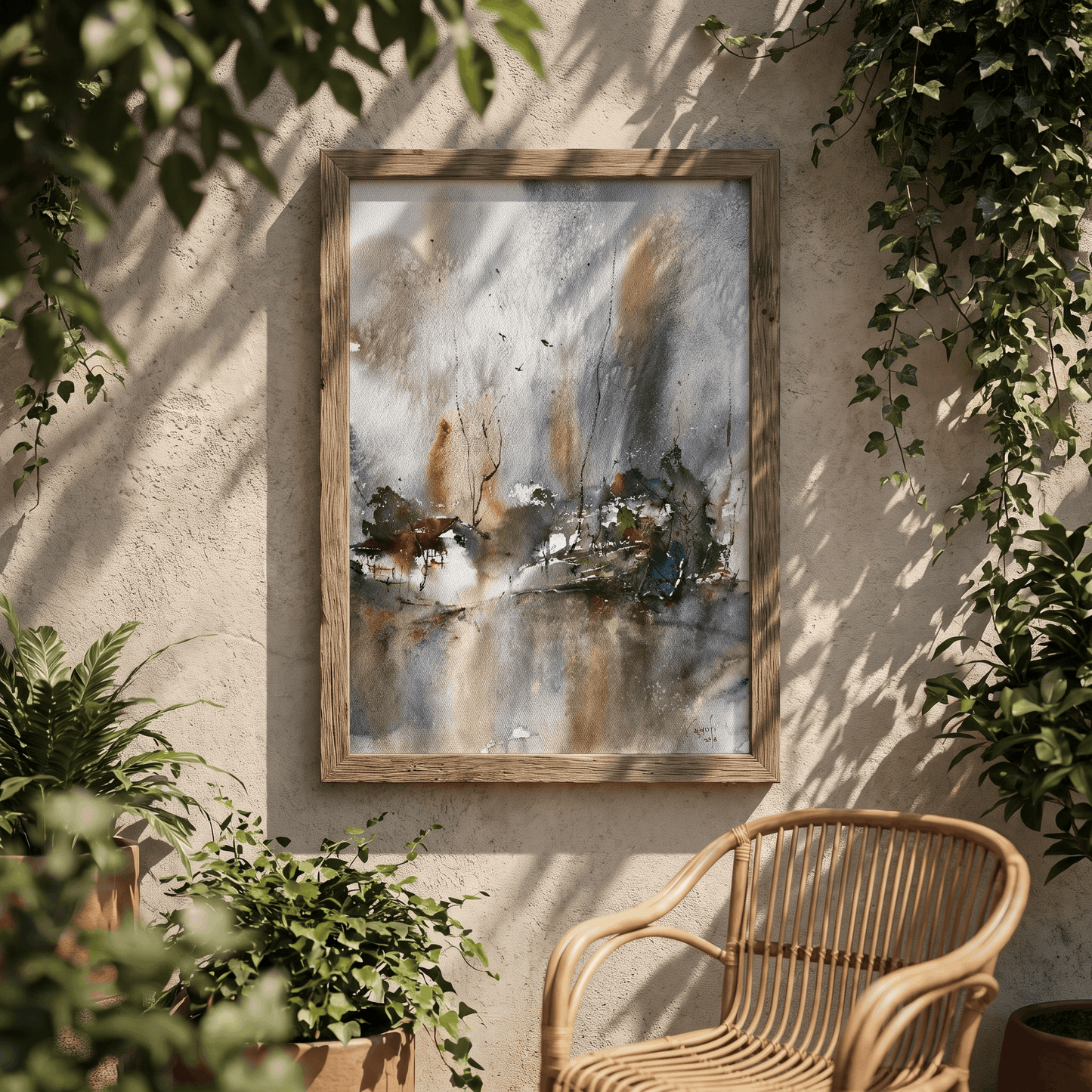 A Village in Haze - Art Print